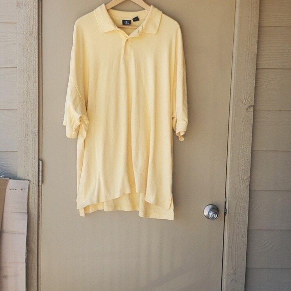 Hunt Club Mens Pastel yellow short sleeve polo XXl 100% Cotton